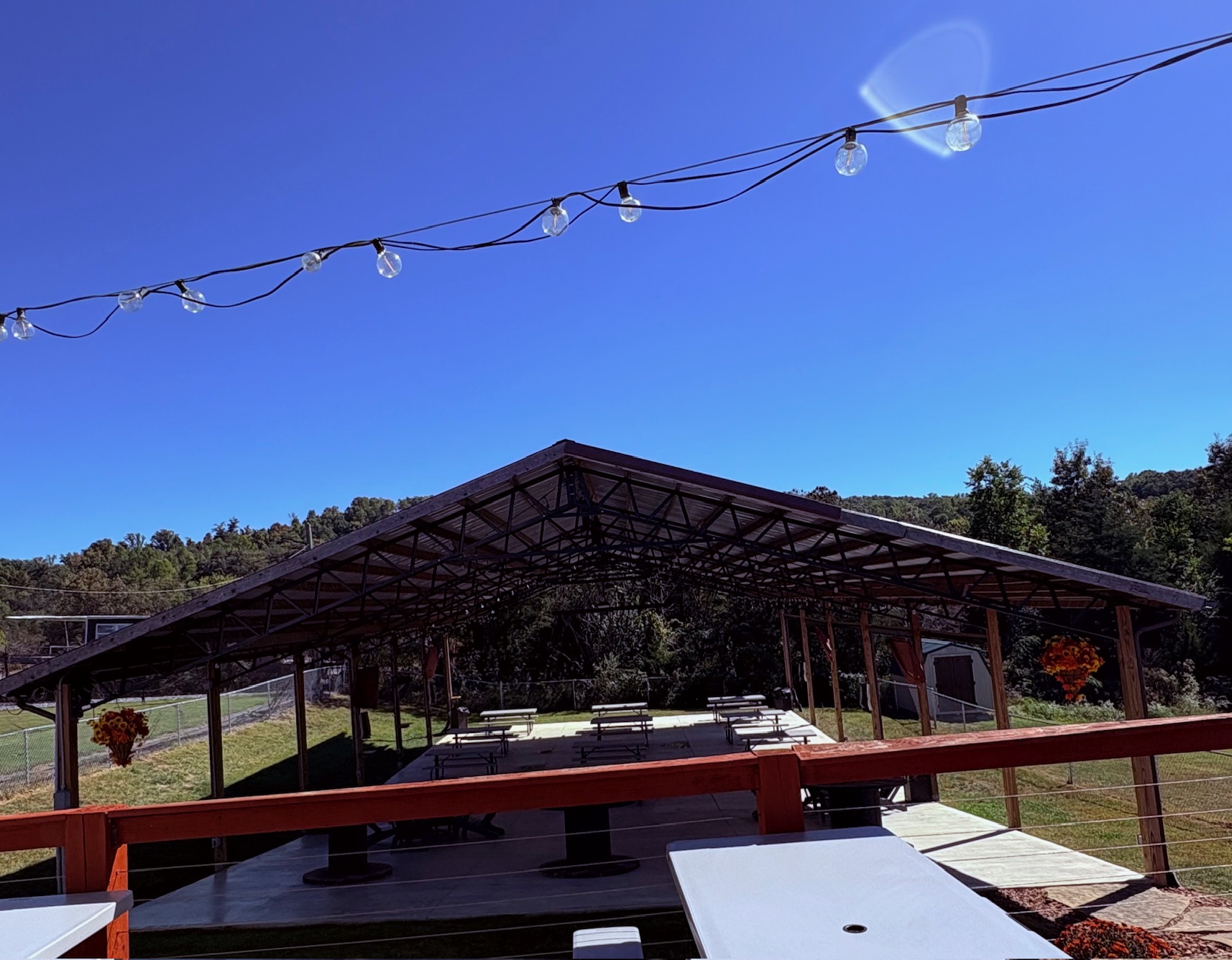Exterior view of the Rocky's pavilion and surrounding seating